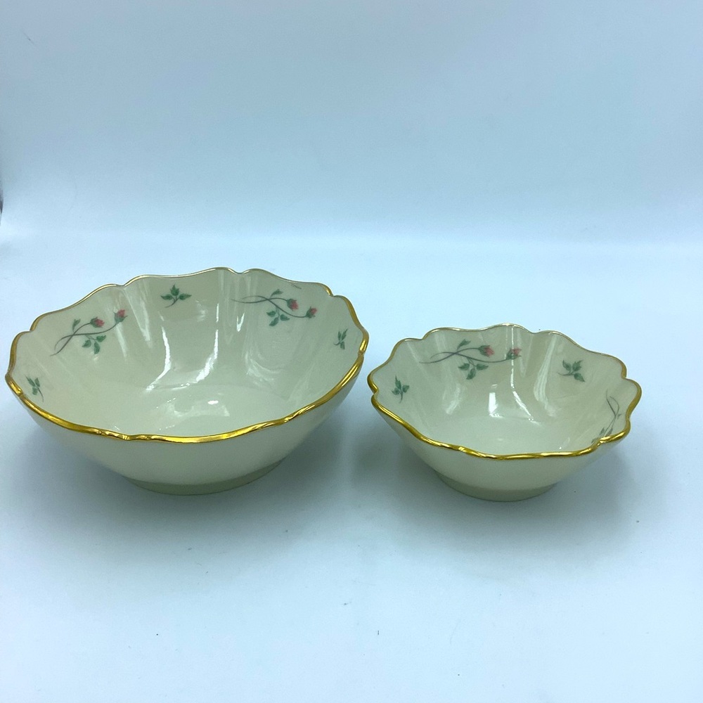 Two Lenox Rose Manor Bowls